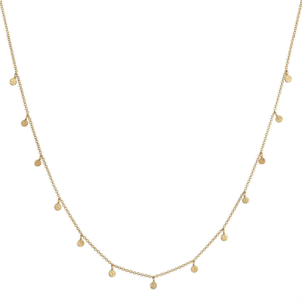Gold - Elli | Halskette Plättchen Matt | 925er Sterling Silber vergoldet