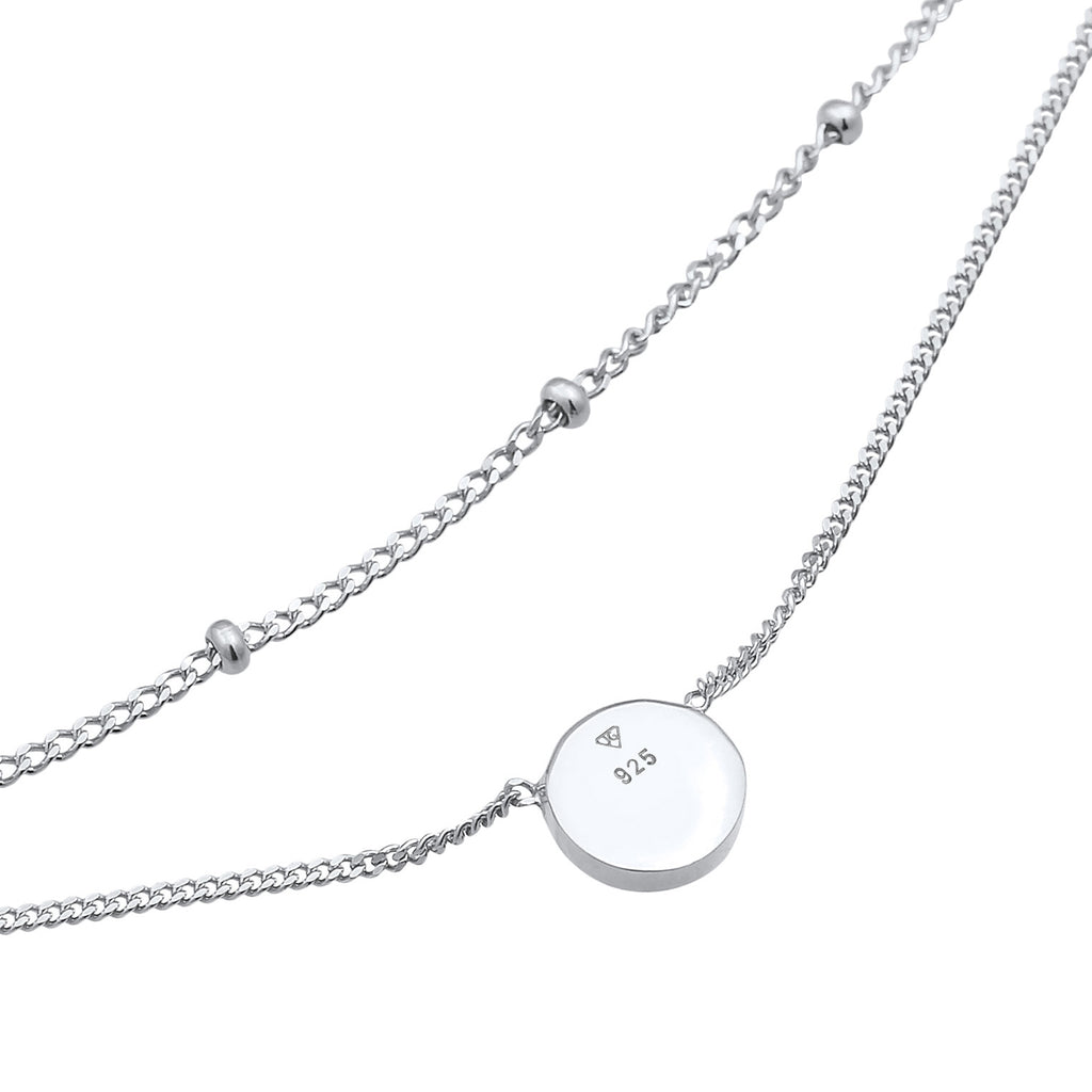 Silber - Elli | Choker Layer | Mondstein (Weiß) | 925er Sterling Silber