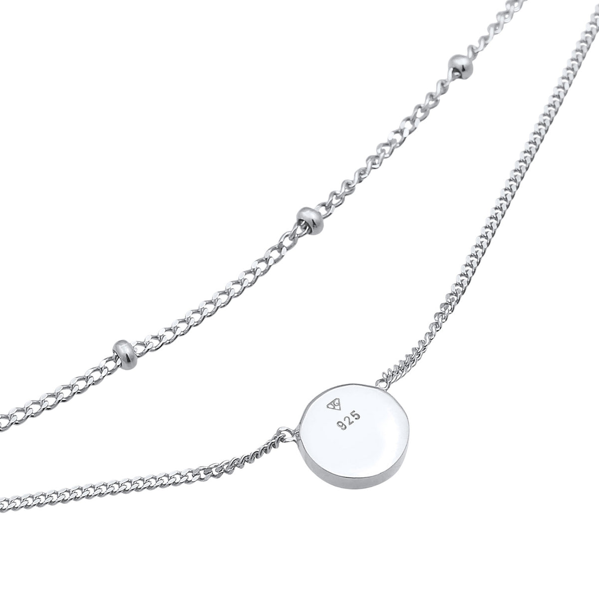 Silber - Elli | Choker Layer | Mondstein (Weiß) | 925er Sterling Silber