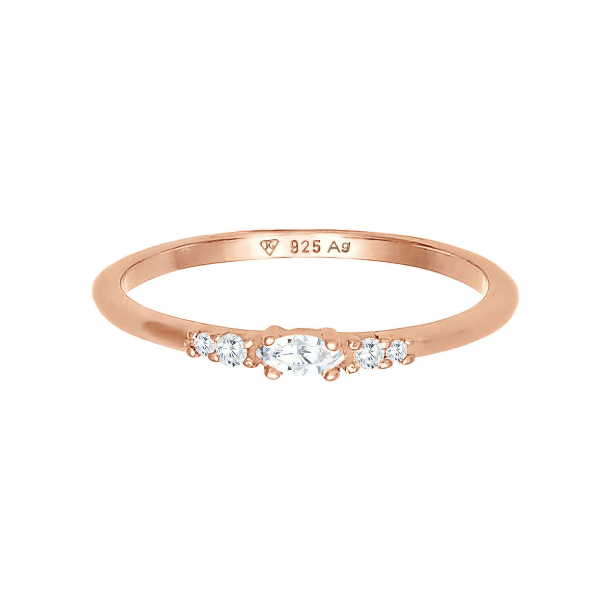 Roségold - Elli | Ring | Zirkonia (Weiß) | 925er Sterling Silber Rosévergoldet