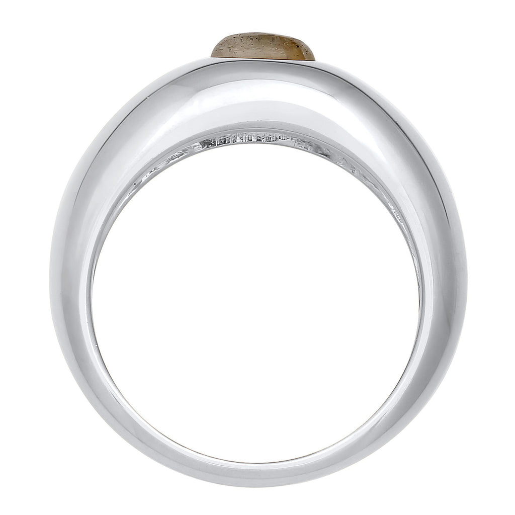 Silber - Elli PREMIUM | Ring | Labradorit ( Grau ) | 925er Sterling Silber