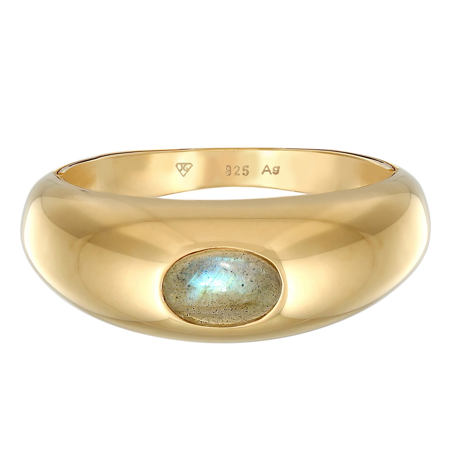 Gold - Elli PREMIUM | Ring | Labradorit ( Grau ) | 925er Sterling Silber