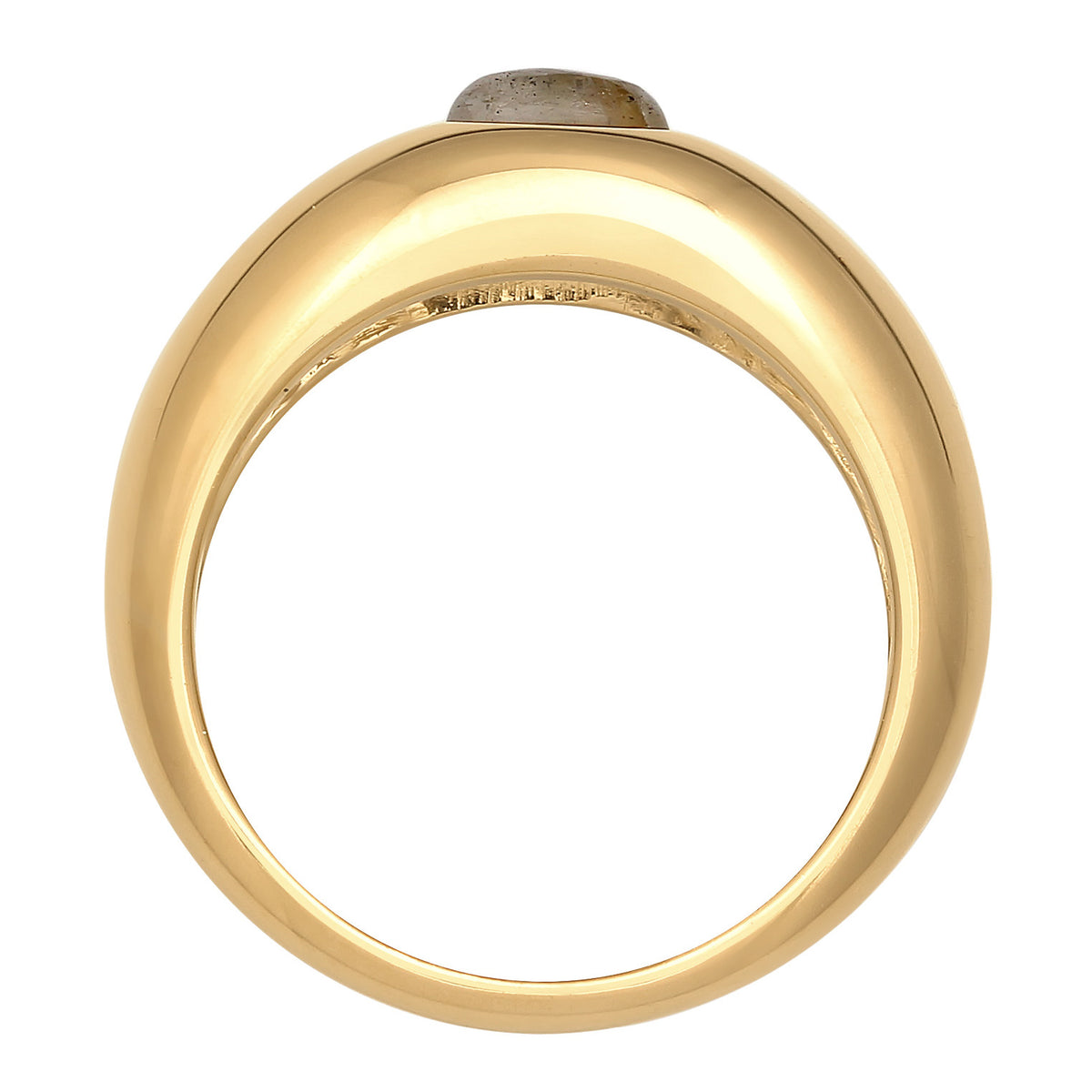 Gold - Elli PREMIUM | Ring | Labradorit ( Grau ) | 925er Sterling Silber