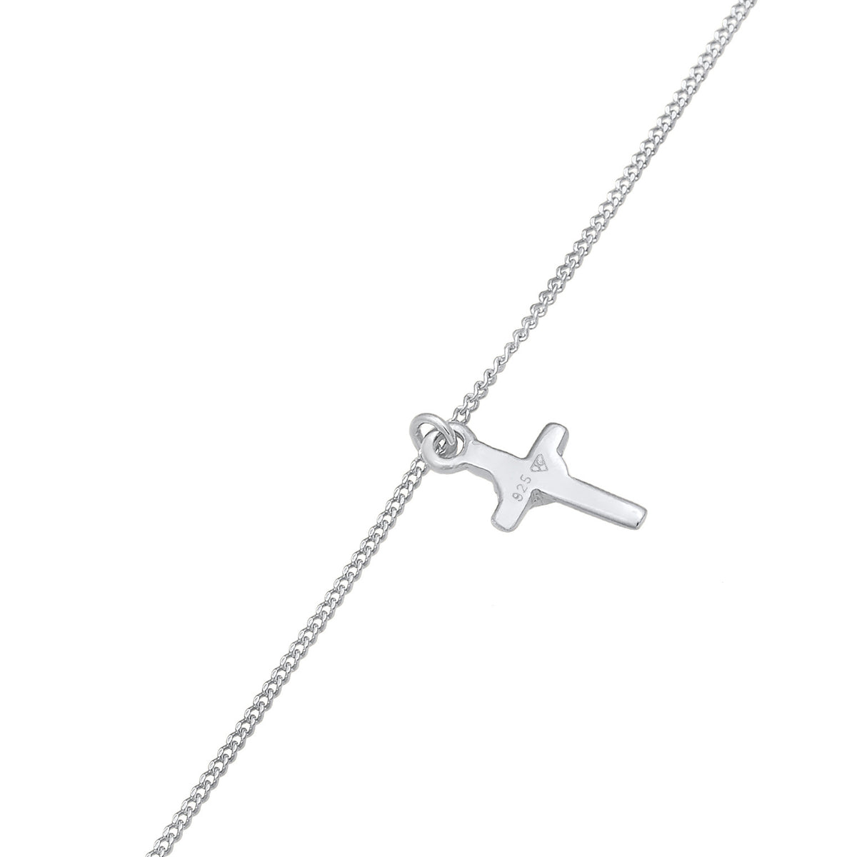 Silber - Elli | Choker Kreuz | Mit Kristallen von Swarovski® (Weiß) | 925er Sterling Silber
