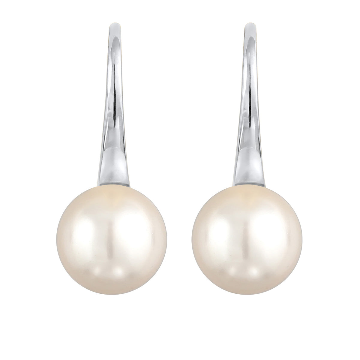 Silber - Nenalina | Ohrhänger Fischhaken Perle | 925er Sterling Silber