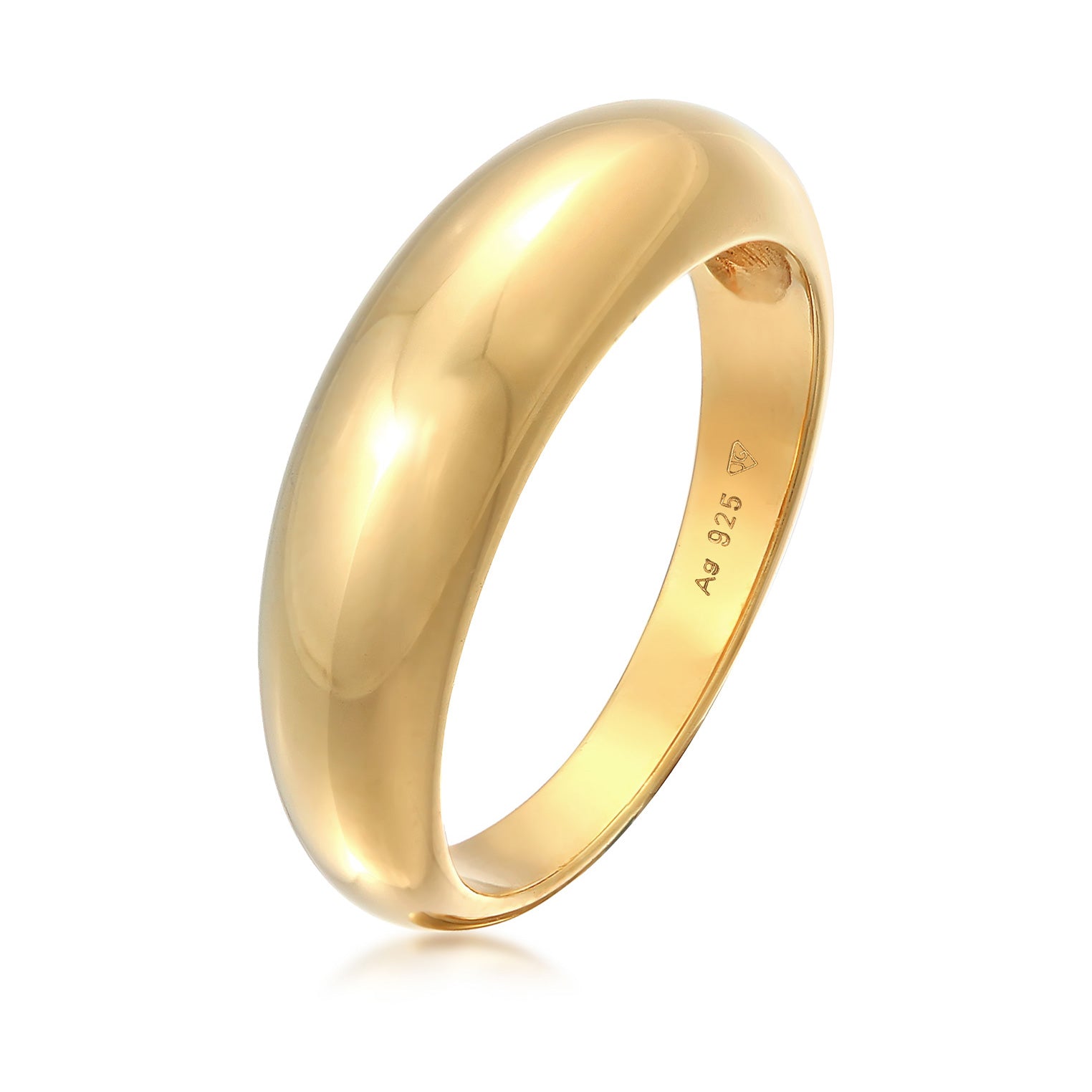 Gold - Elli | Bandring Stapelring 925er Silber vergoldet
