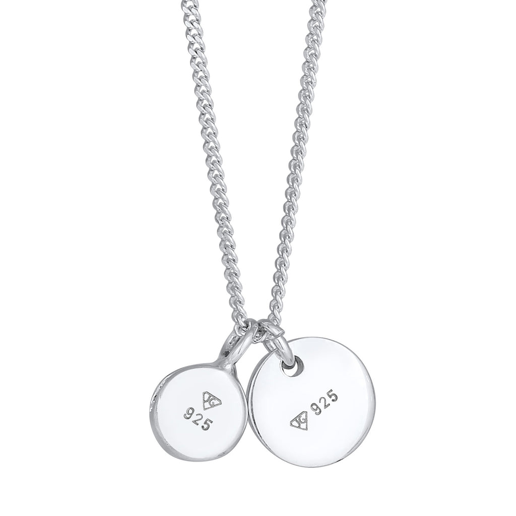 Silber - Elli DIAMONDS | Plättchen Diamant Solitär Rund 925 Silber