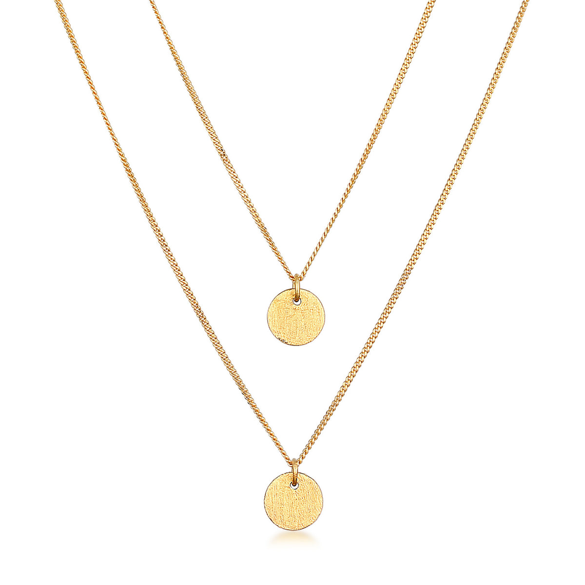 Gold - Elli | Layerkette Plättchen | 925er Sterling Silber vergoldet
