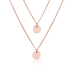 Roségold - Elli | Layer-Halskette Plättchen | 925er Sterling Silber rosévergoldet