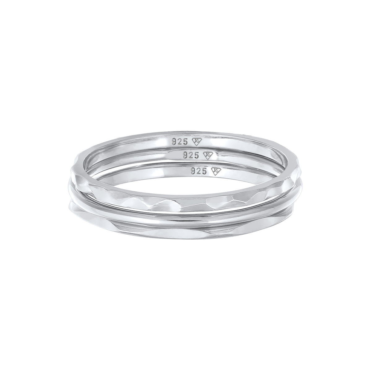 Silber - Elli | Bandring 3er Set | 925er Sterling Silber