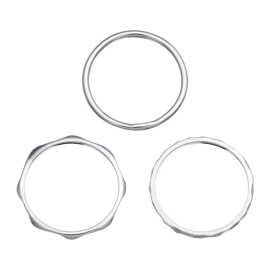 Silber - Elli | Bandring 3er Set | 925er Sterling Silber
