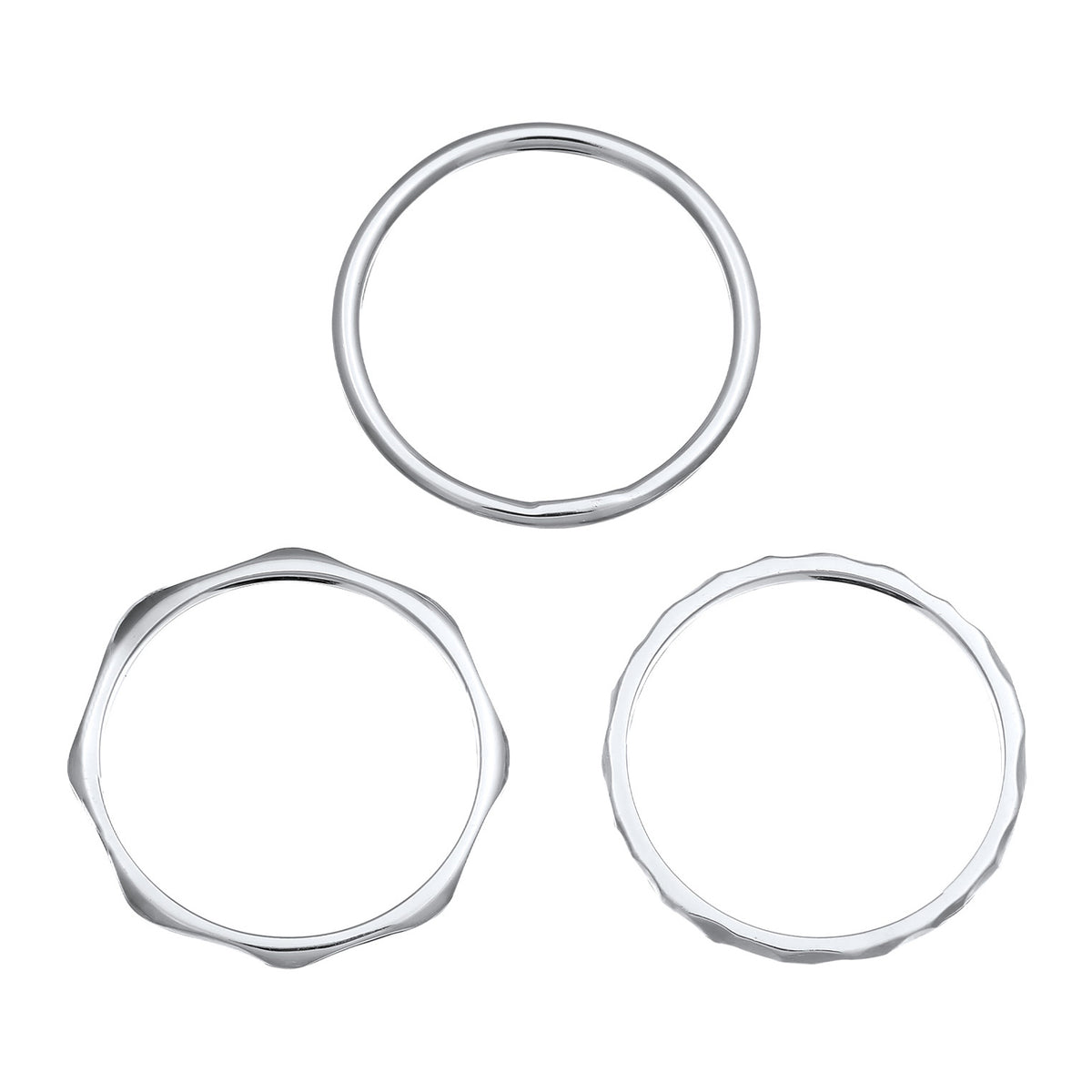 Silber - Elli | Bandring 3er Set | 925er Sterling Silber