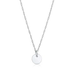 Silber - Elli | Glieder-Halskette Plättchen Coin | 925er Sterling Silber