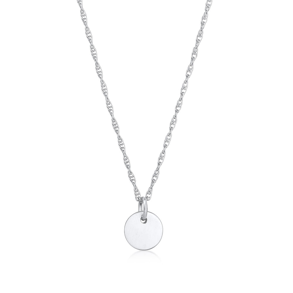 Silber - Elli | Glieder-Halskette Plättchen Coin | 925er Sterling Silber