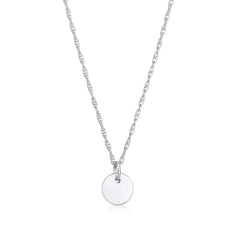 Silber - Elli | Glieder-Halskette Plättchen Coin | 925er Sterling Silber