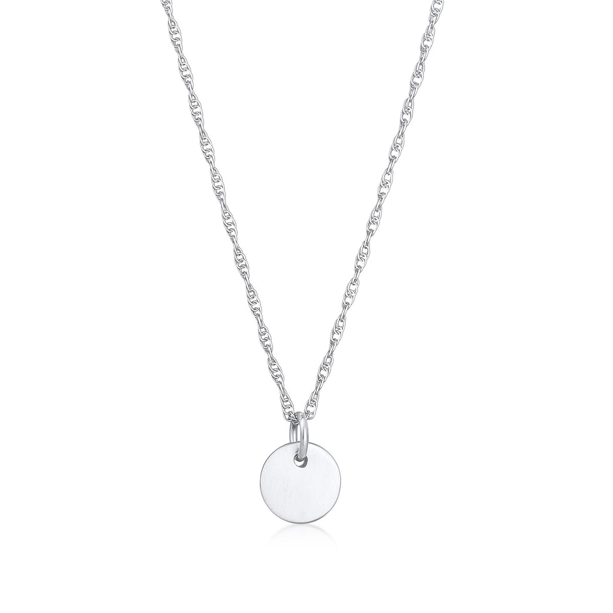 Silber - Elli | Glieder-Halskette Plättchen Coin | 925er Sterling Silber