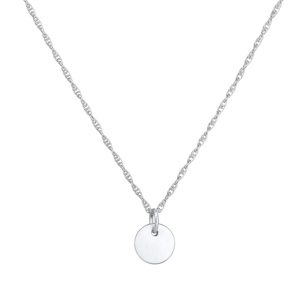 Silber - Elli | Glieder-Halskette Plättchen Coin | 925er Sterling Silber