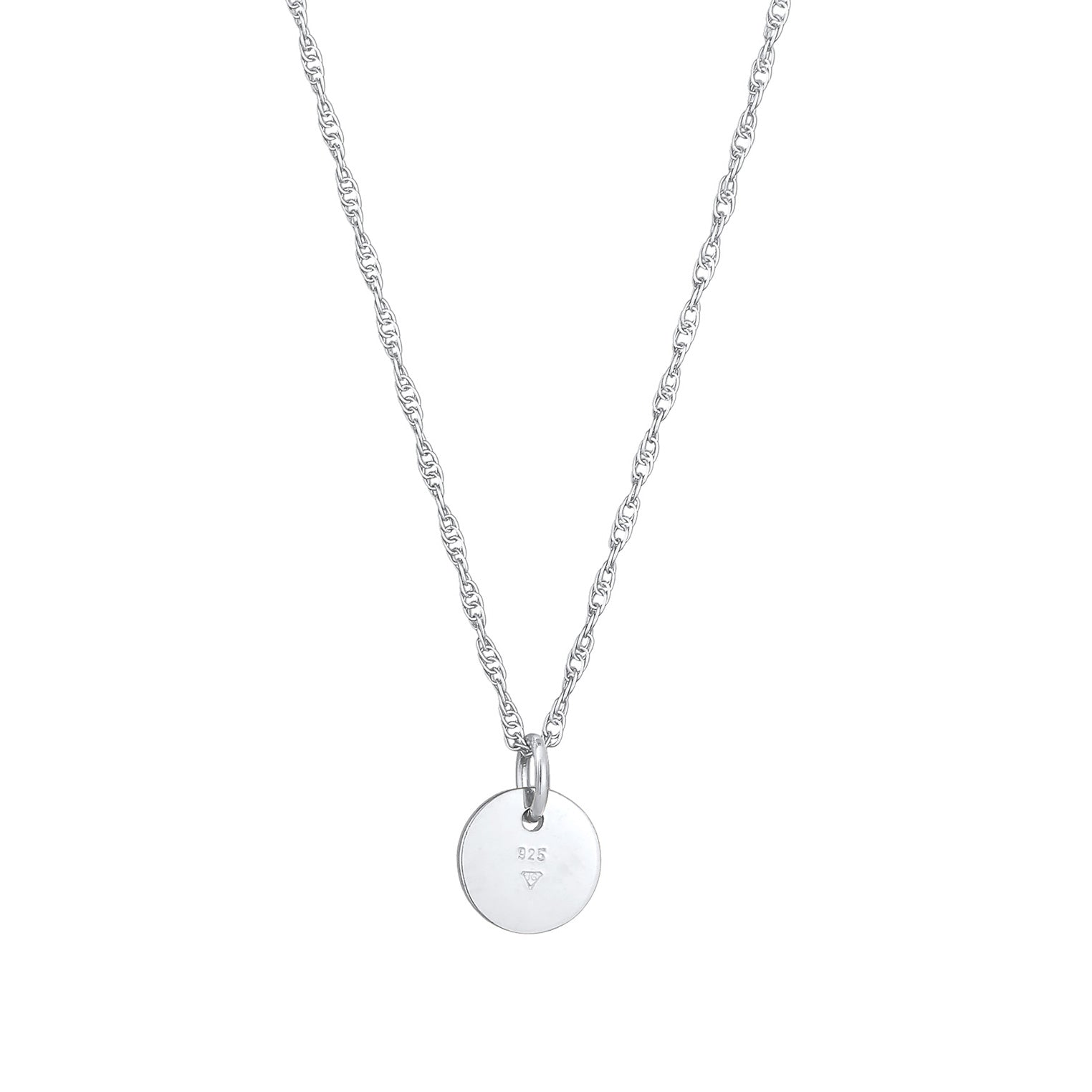 Silber - Elli | Glieder-Halskette Plättchen Coin | 925er Sterling Silber