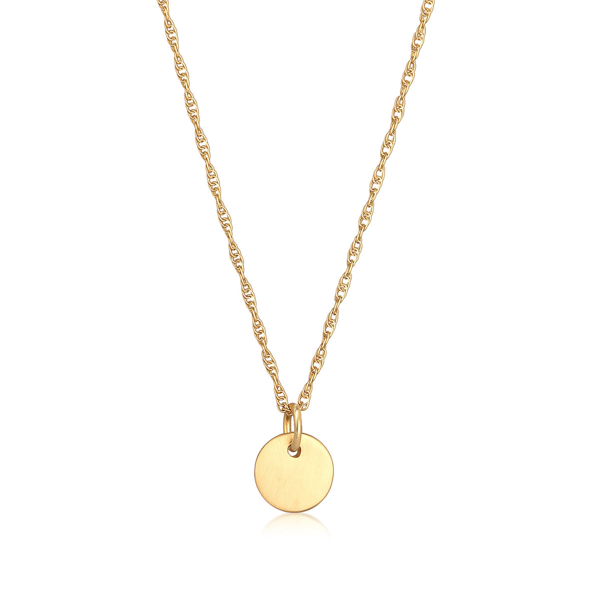 Gold - Elli | Gliederkette Plättchen Coin | 925er Sterling Silber vergoldet