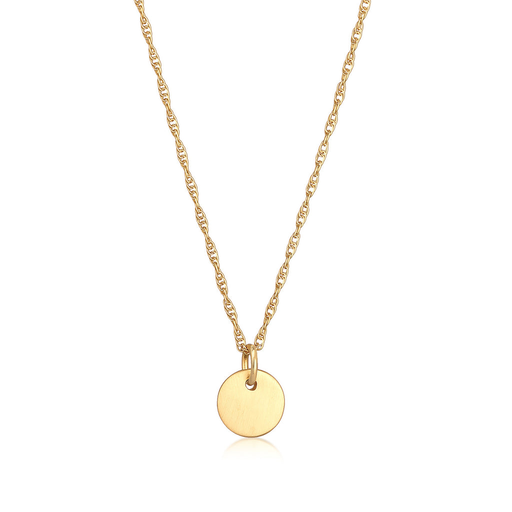 Gold - Elli | Gliederkette Plättchen Coin | 925er Sterling Silber vergoldet