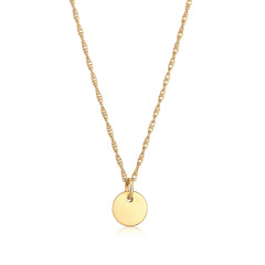 Gold - Elli | Gliederkette Plättchen Coin | 925er Sterling Silber vergoldet