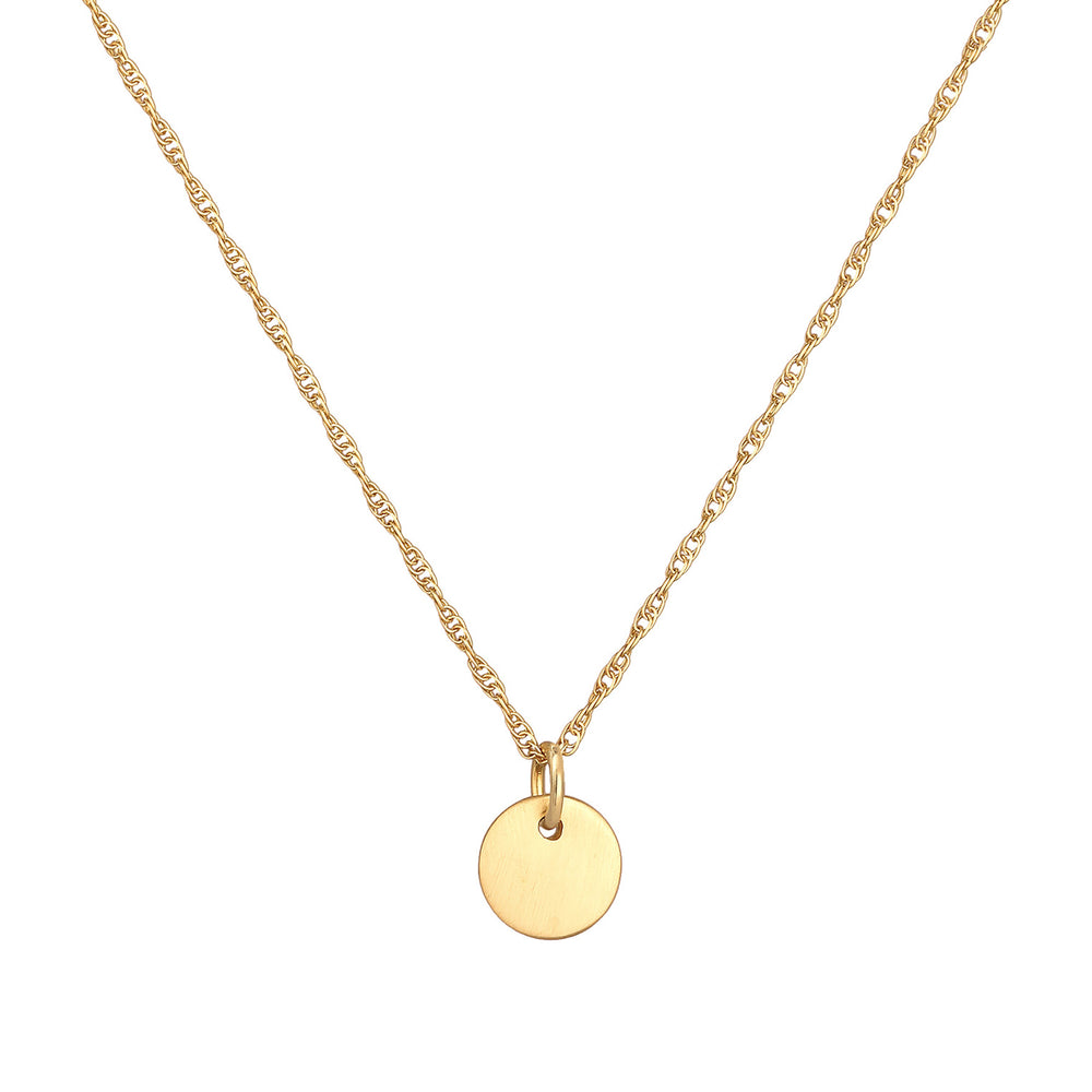 Gold - Elli | Gliederkette Plättchen Coin | 925er Sterling Silber vergoldet