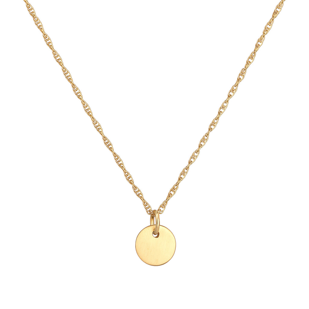 Gold - Elli | Gliederkette Plättchen Coin | 925er Sterling Silber vergoldet