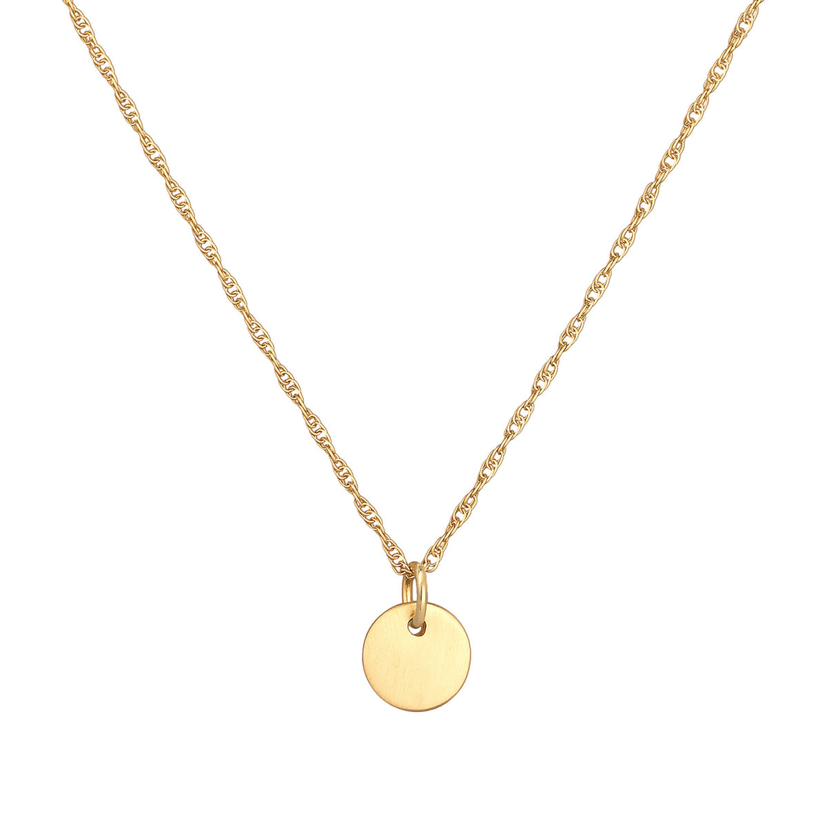Gold - Elli | Gliederkette Plättchen Coin | 925er Sterling Silber vergoldet
