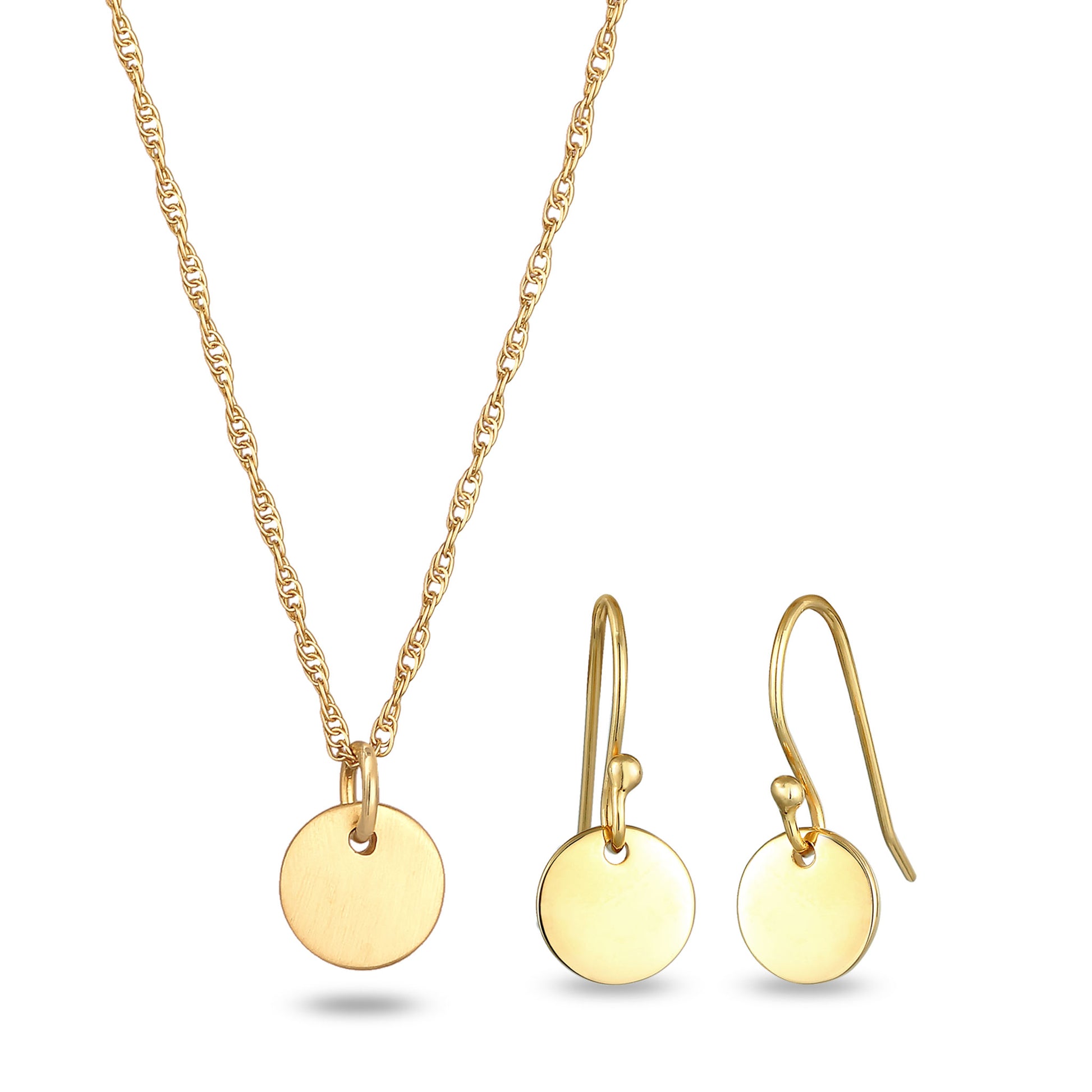 Disc Ohrringe & Halskette Schmuck Set