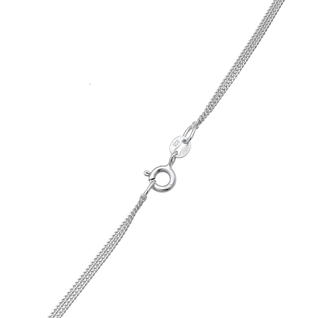Silber - Elli | Layer-Halskette | Zirkonia (Weiß) | 925er Sterling Silber
