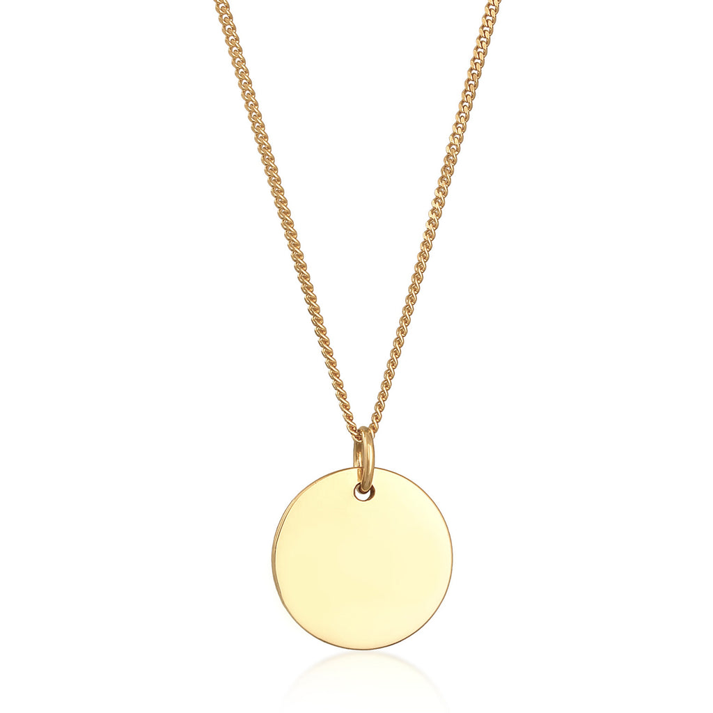 Gold - Elli | Panzerkette Plättchen | 925er Sterling Silber vergoldet