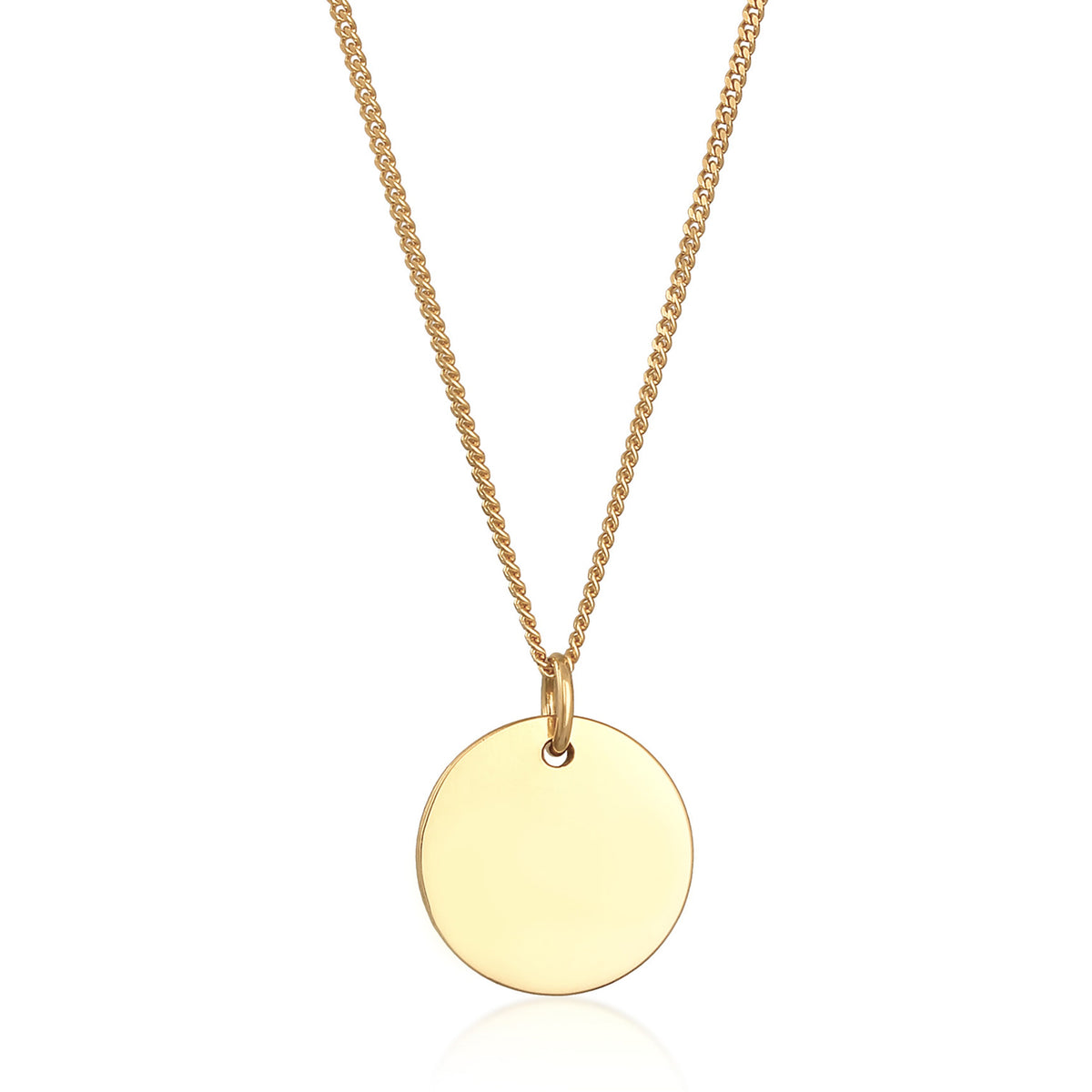 Gold - Elli | Panzerkette Plättchen | 925er Sterling Silber vergoldet
