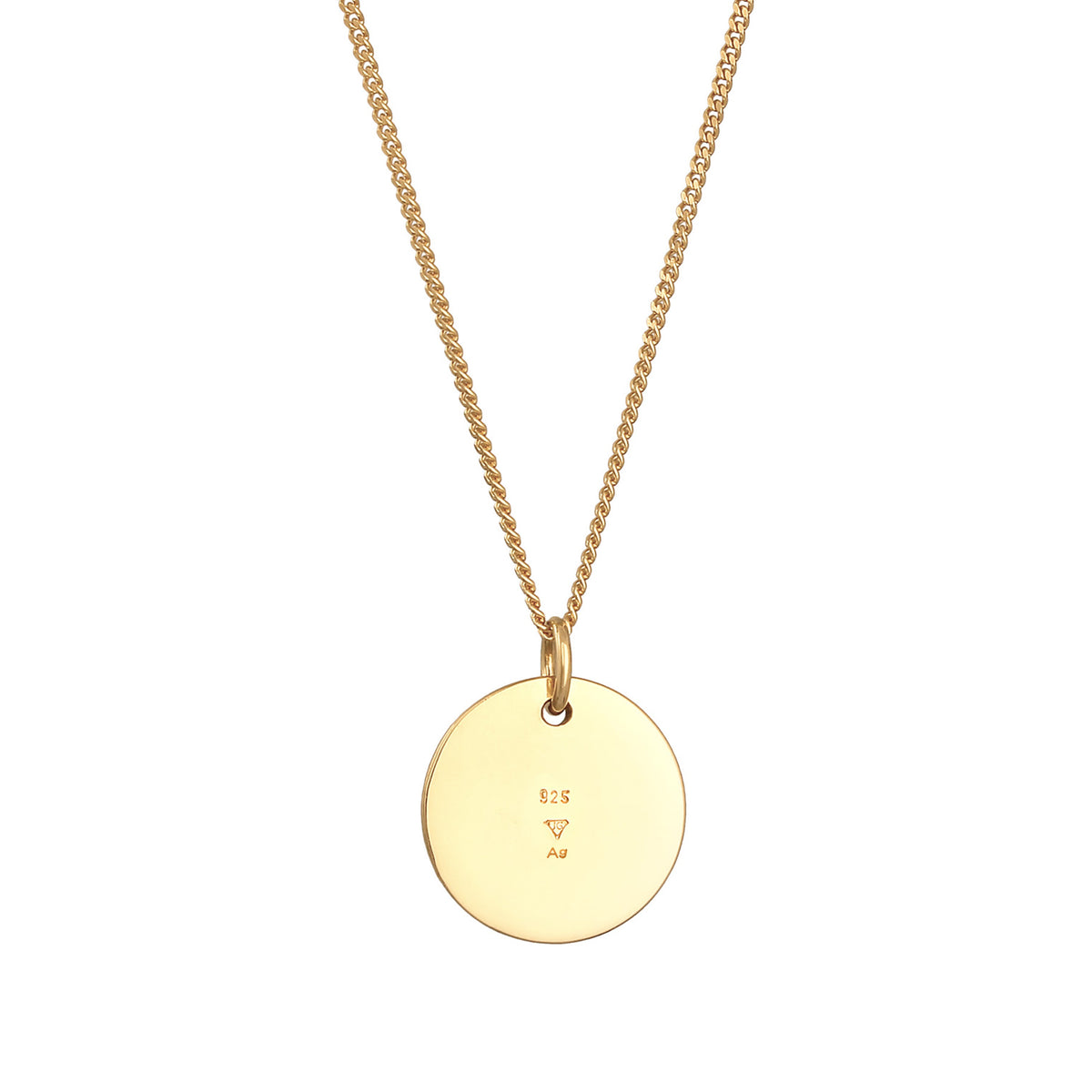 Gold - Elli | Panzerkette Plättchen | 925er Sterling Silber vergoldet