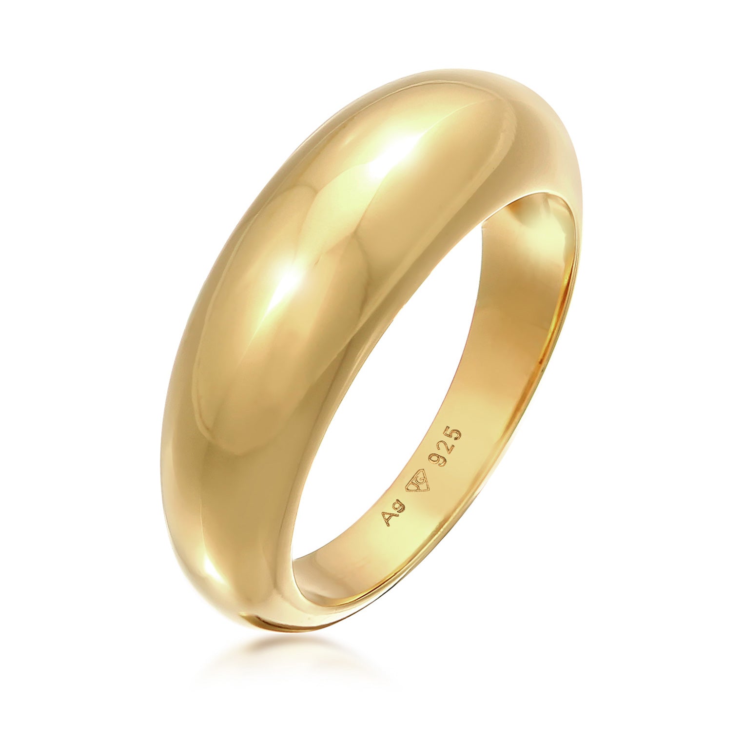 Gold - Elli PREMIUM | Bandring Chunky | 925er Sterling Silber vergoldet