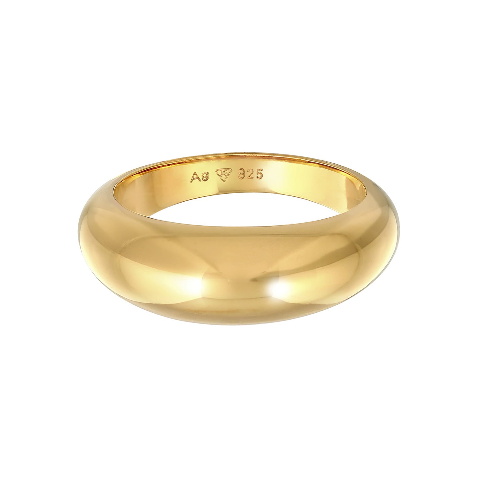 Gold - Elli PREMIUM | Bandring Chunky | 925er Sterling Silber vergoldet