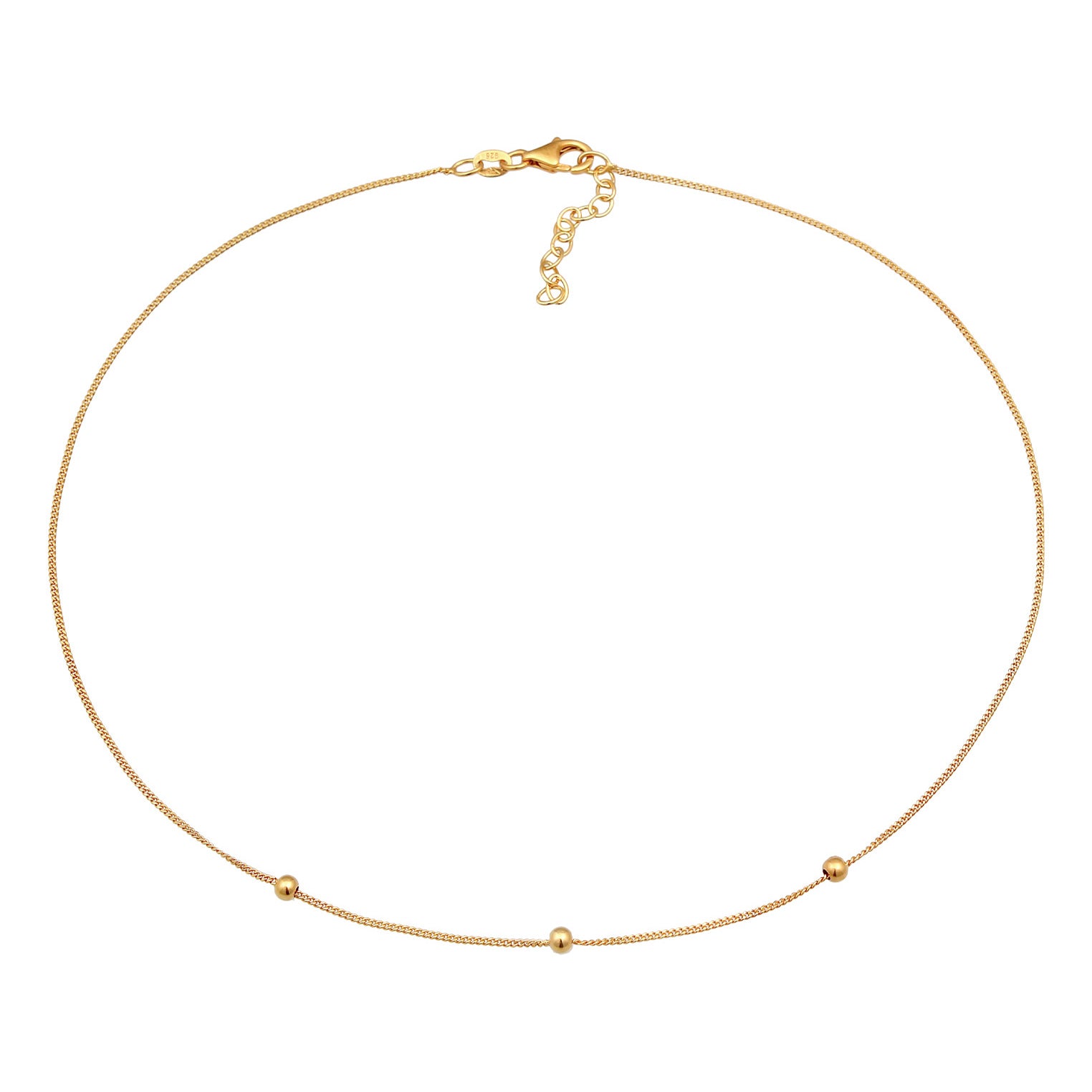 Gold - Elli | Choker Silberkugeln | 925er Sterling Silber