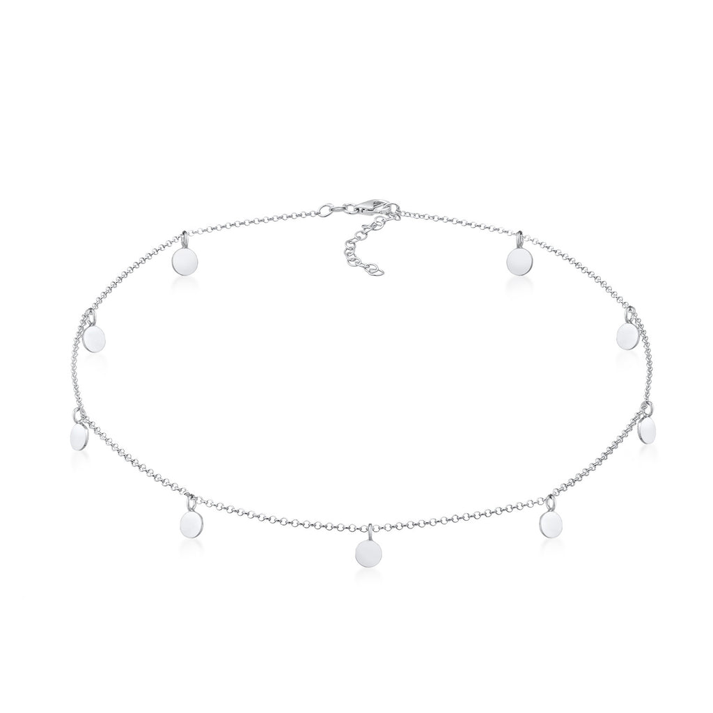 Silber - Elli | Choker Plättchen | 925er Sterling Silber
