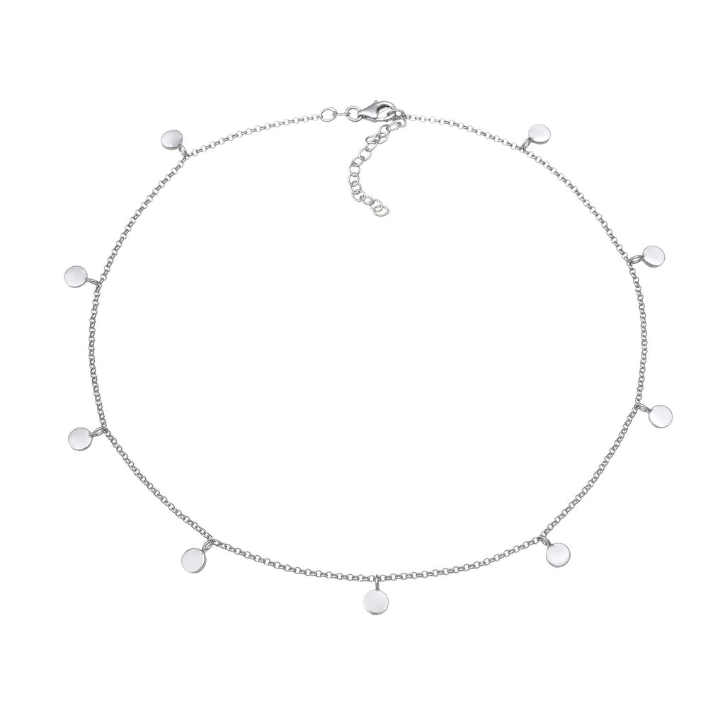 Silber - Elli | Choker Plättchen | 925er Sterling Silber