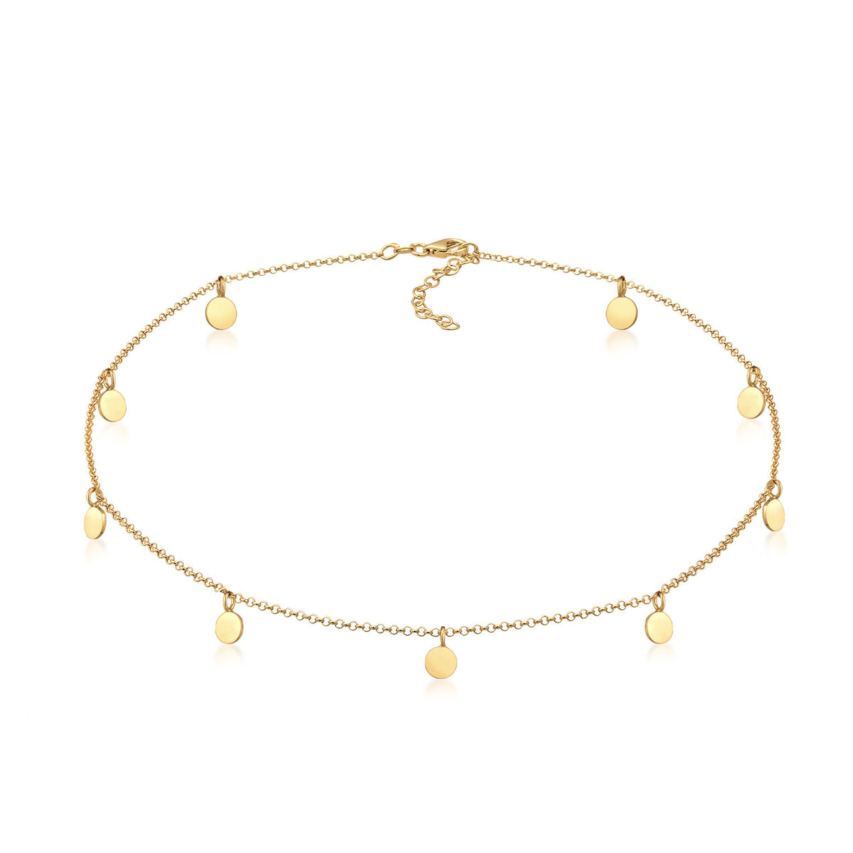Gold - Elli | Choker Plättchen | 925er Sterling Silber vergoldet