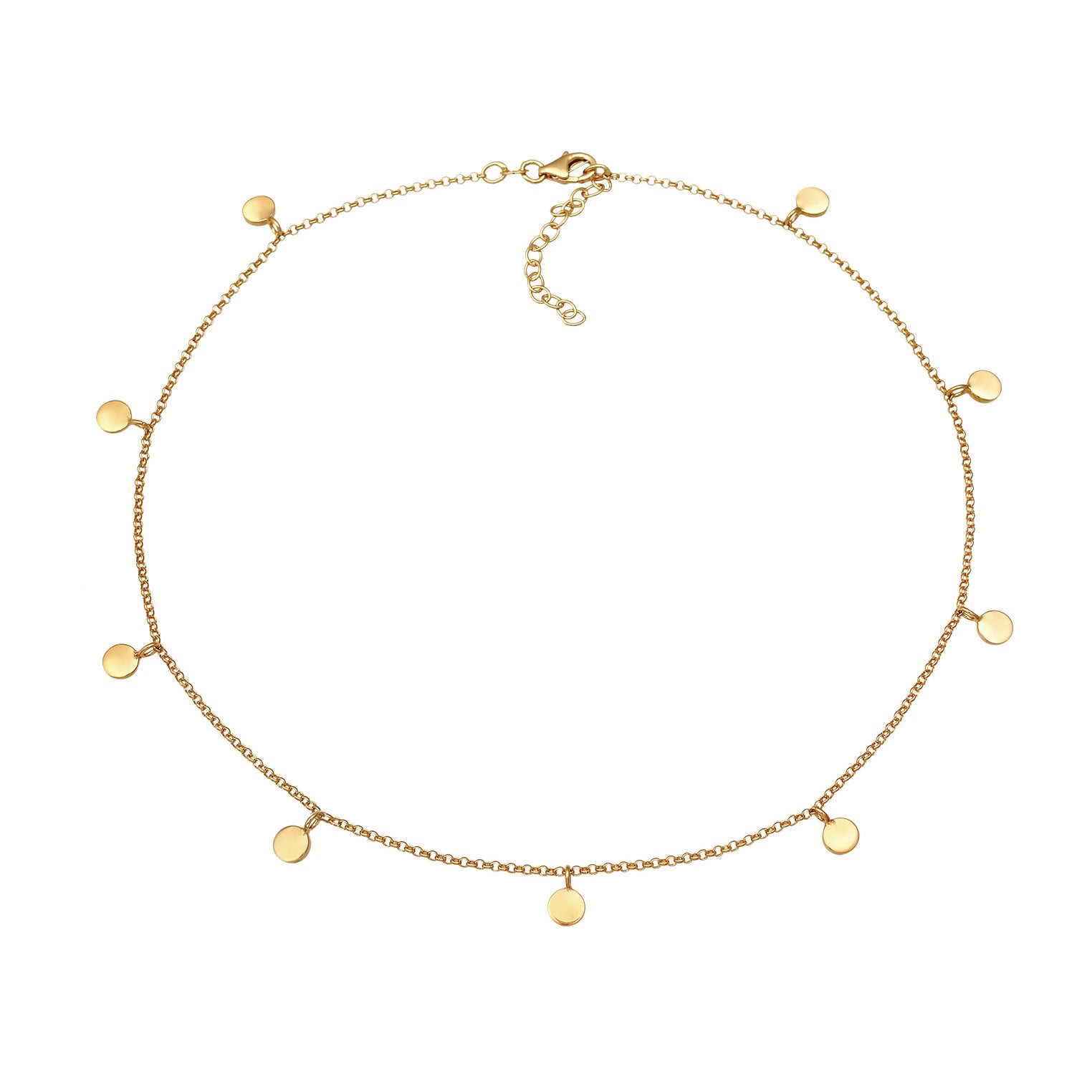 Gold - Elli | Choker Plättchen | 925er Sterling Silber vergoldet