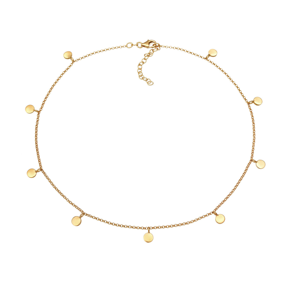 Gold - Elli | Choker Plättchen | 925er Sterling Silber vergoldet
