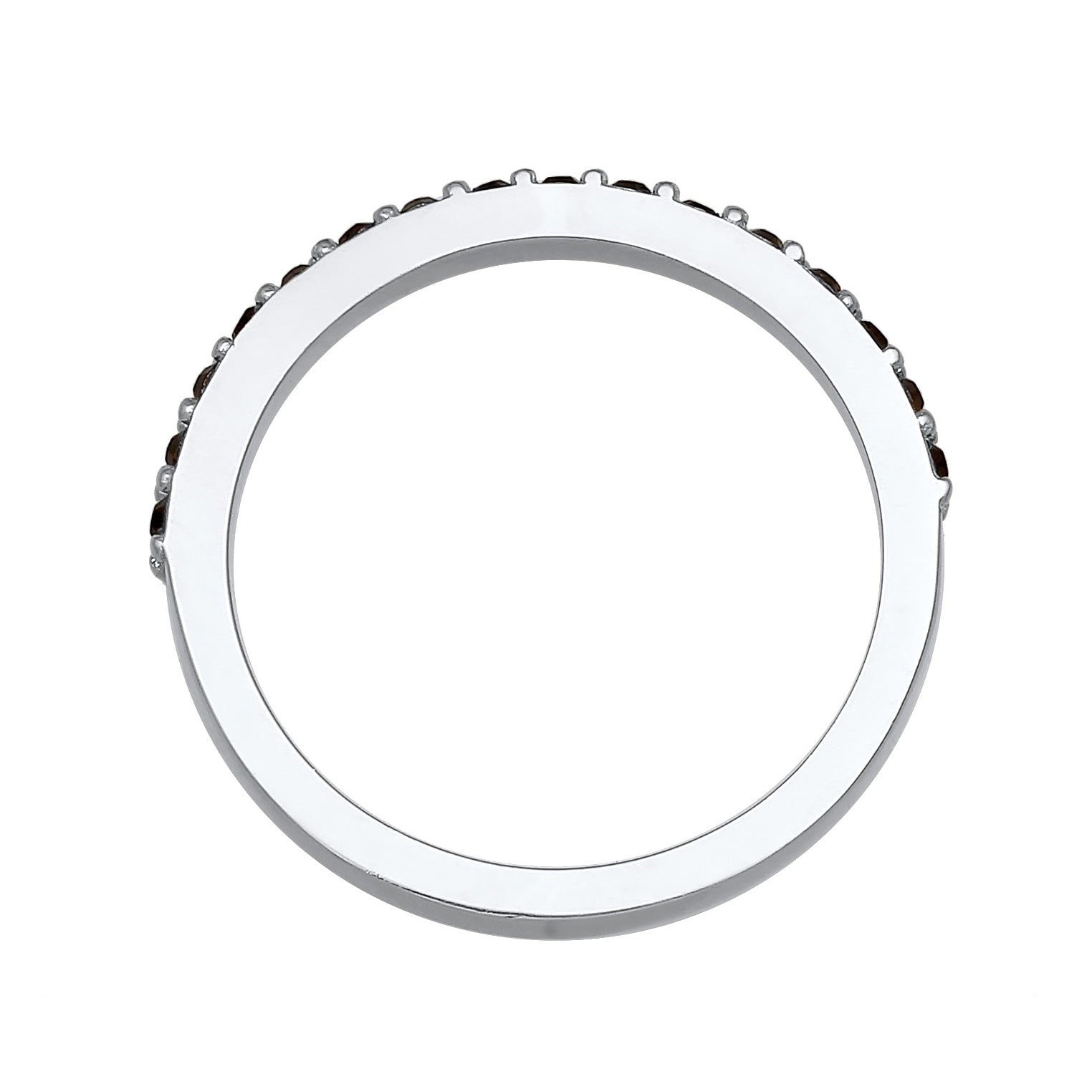 Silber - Elli | Bandring Memoire | Kristall (Schwarz) | 925er Sterling Silber