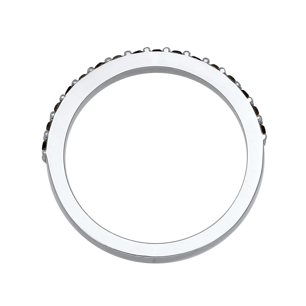 Silber - Elli | Bandring Memoire | Mit Kristallen von Swarovski® (Schwarz) | 925er Sterling Silber