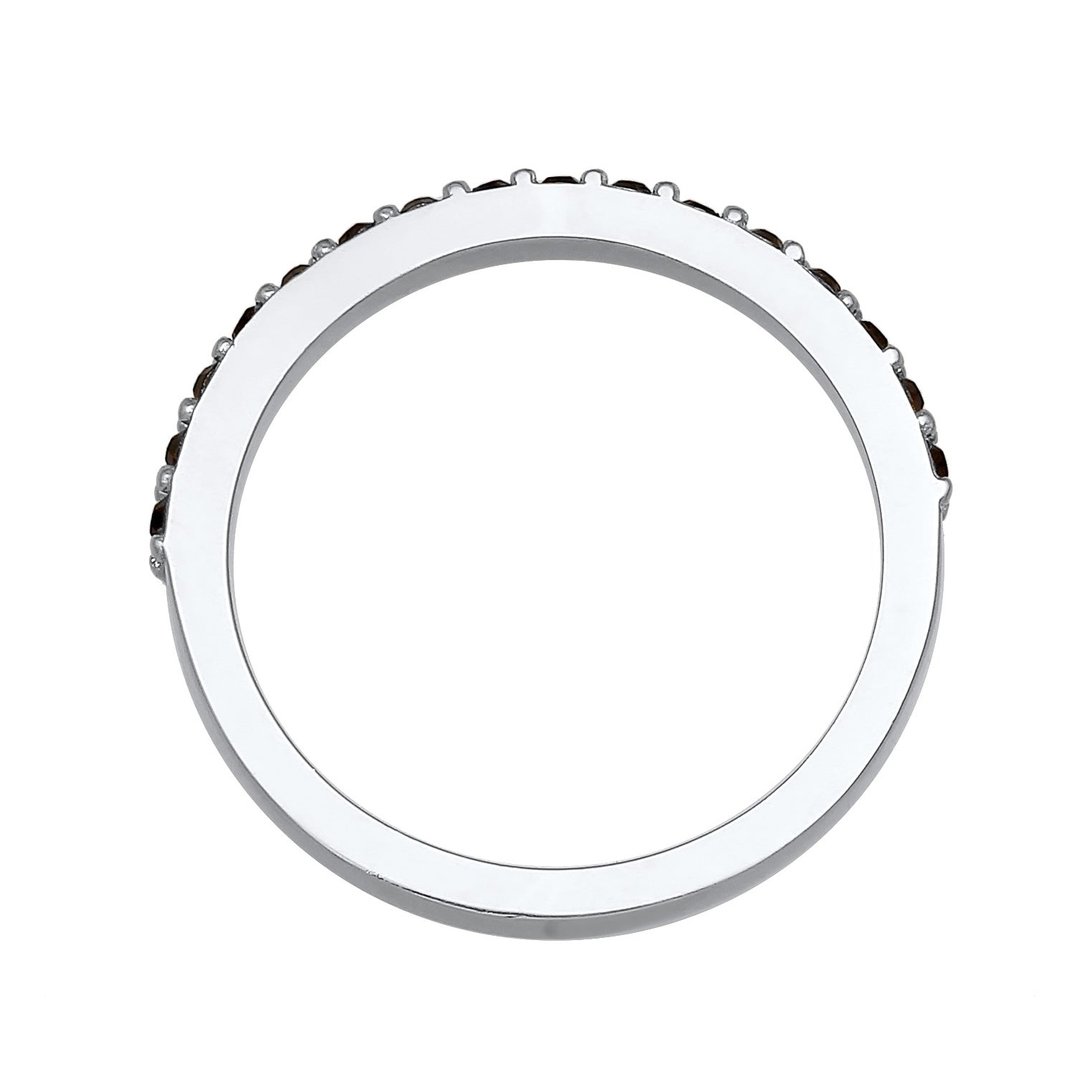 Silber - Elli | Bandring Memoire | Mit Kristallen von Swarovski® (Schwarz) | 925er Sterling Silber