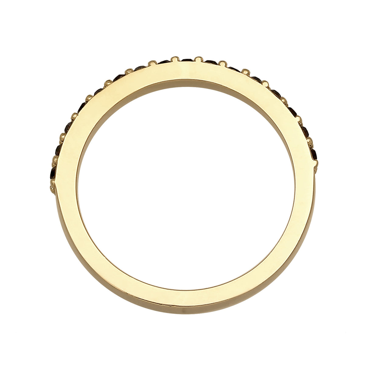 Gold - Elli | Bandring Memoire | Mit Kristallen von Swarovski® (Schwarz) | 925er Sterling Silber
