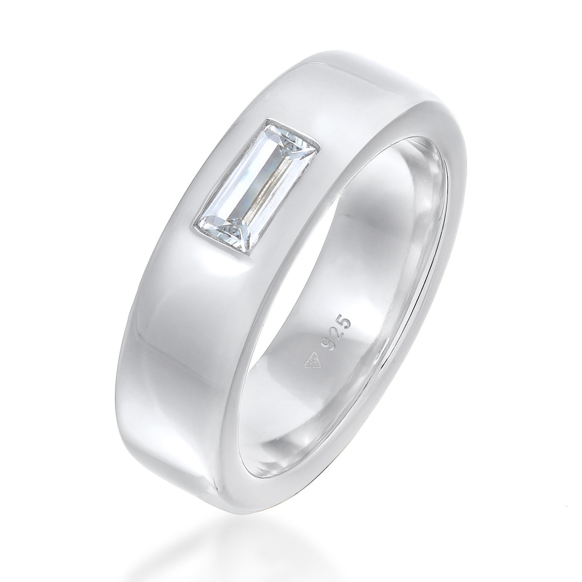 Silber - Elli PREMIUM | Bandring Elegant | Topas (weiß) | 925er Sterling Silber