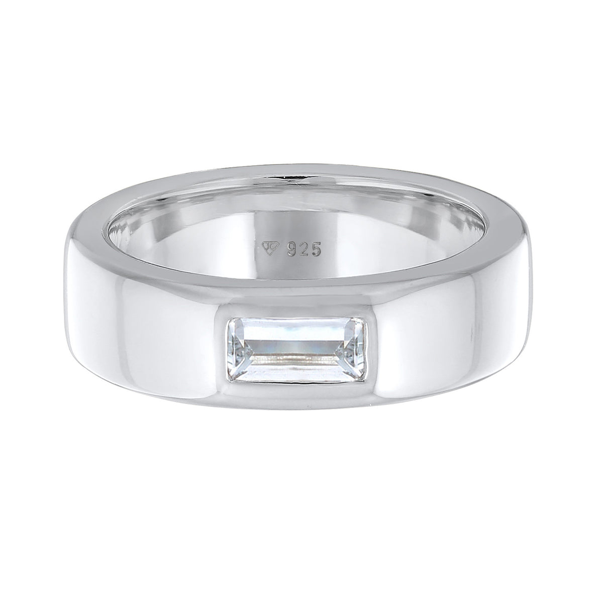 Silber - Elli PREMIUM | Bandring Elegant | Topas (weiß) | 925er Sterling Silber