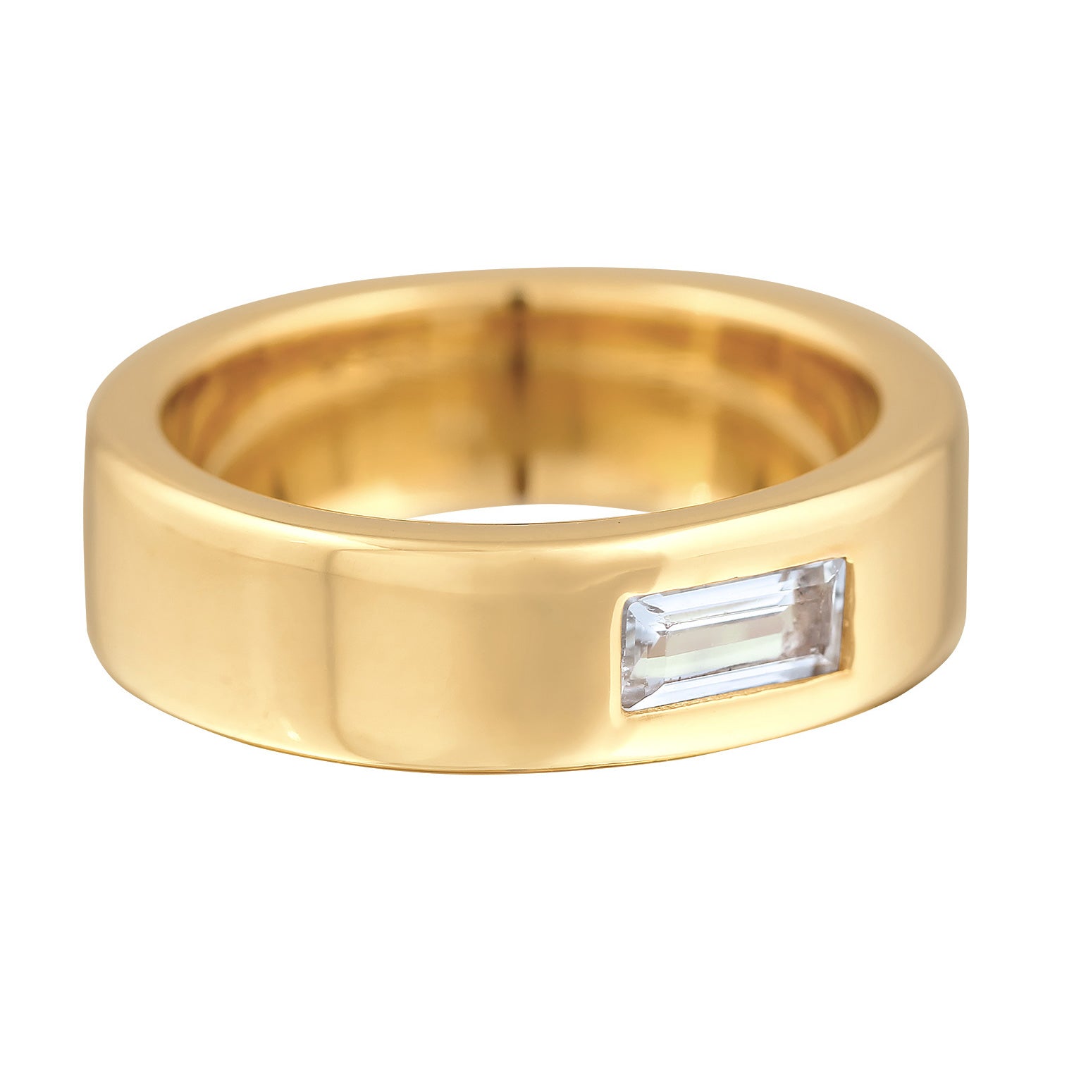 Gold - Elli PREMIUM | Bandring Elegant | Topas (weiß) | 925er Sterling Silber