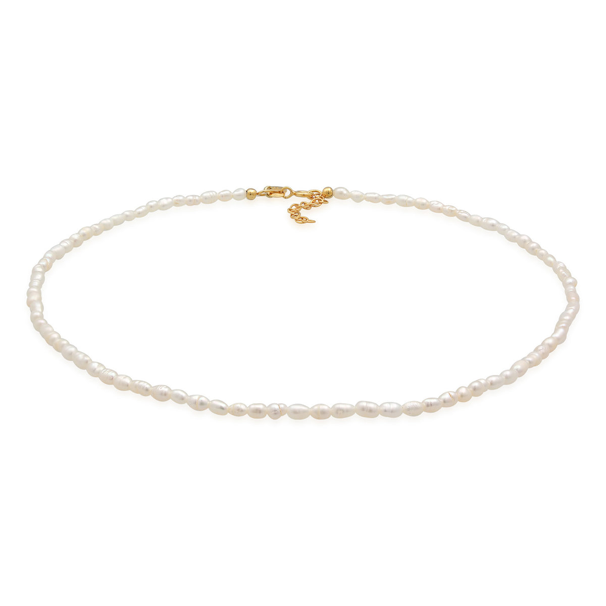 Gold - Elli PREMIUM | Choker Klassisch | Süßwasserperlen | 925er Sterling Silber