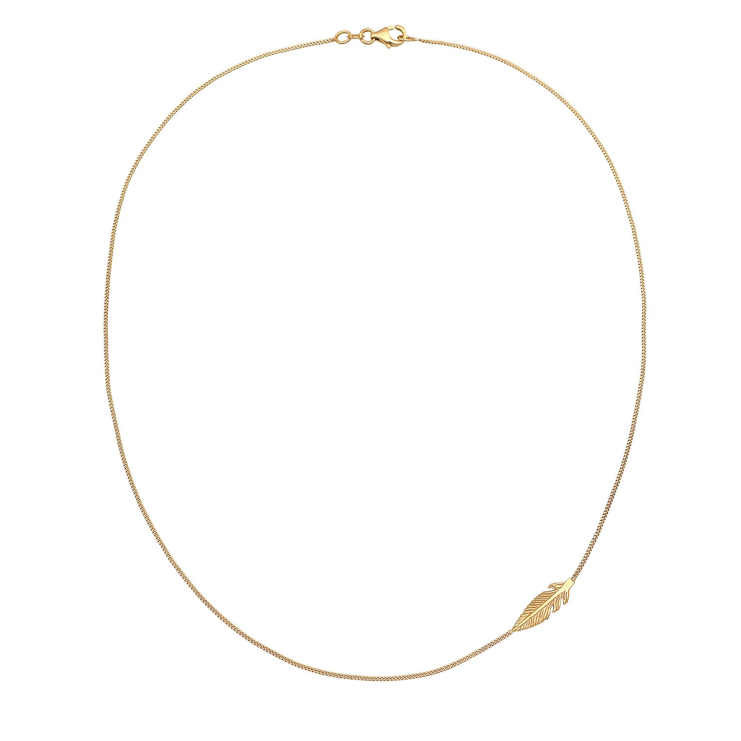 Gold - Elli | Halskette Feder Boho | 925er Sterling Silber